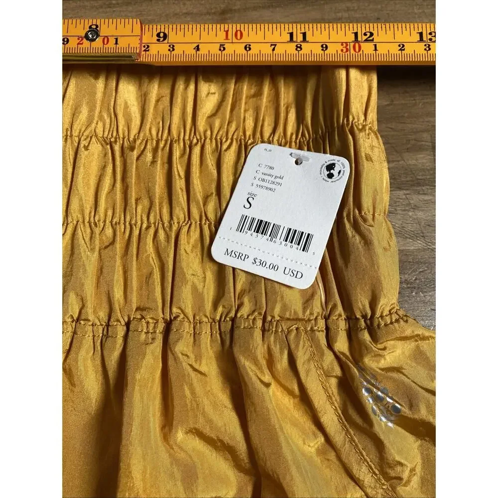 NWT Free People Movement The Way Home Shorts Honey Mallow Small Yellow
